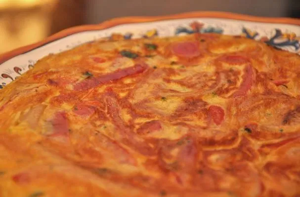 Cukkini és pirospaprika frittata